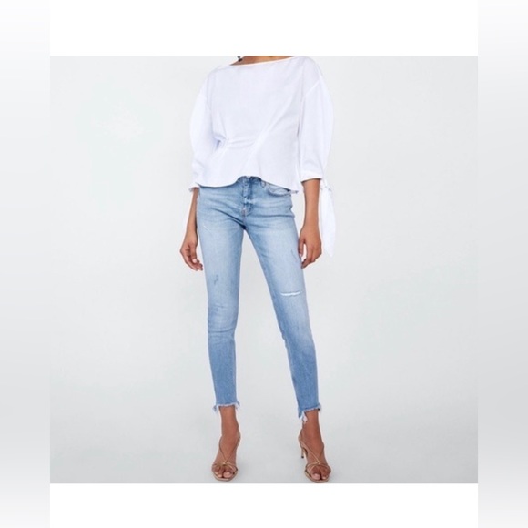 ZARA SONORA BLUE SKINNY JEANS - SIZE 2 - Picture 6 of 6